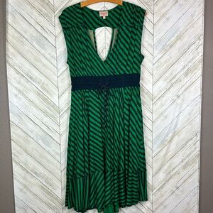Anthropologie Emerald and Ebony High Low Dress